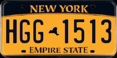 NY license plate HGG1513