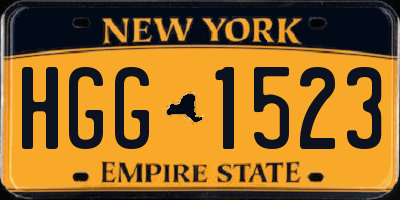 NY license plate HGG1523