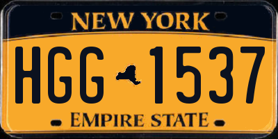 NY license plate HGG1537