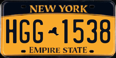NY license plate HGG1538