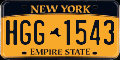 NY license plate HGG1543