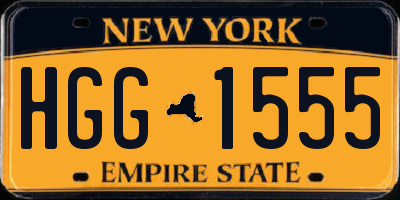 NY license plate HGG1555