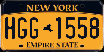 NY license plate HGG1558