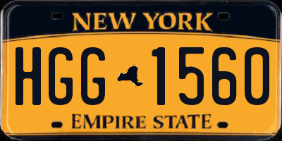 NY license plate HGG1560