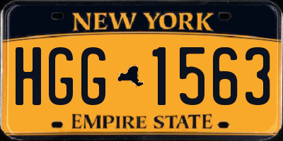 NY license plate HGG1563
