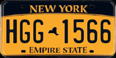 NY license plate HGG1566
