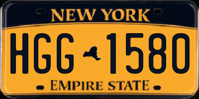 NY license plate HGG1580