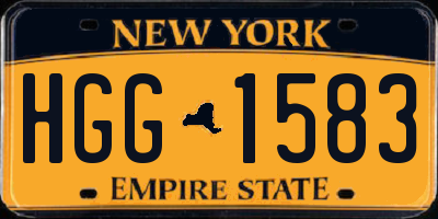 NY license plate HGG1583