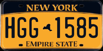 NY license plate HGG1585
