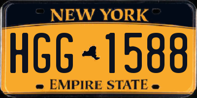 NY license plate HGG1588