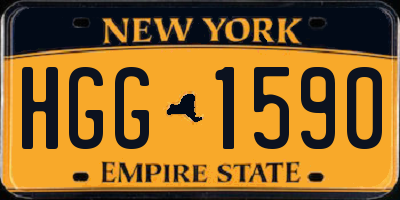 NY license plate HGG1590
