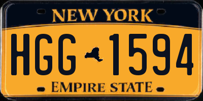 NY license plate HGG1594