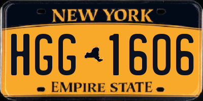 NY license plate HGG1606