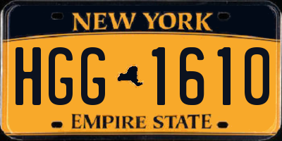NY license plate HGG1610