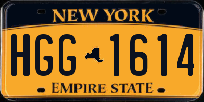 NY license plate HGG1614