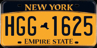 NY license plate HGG1625