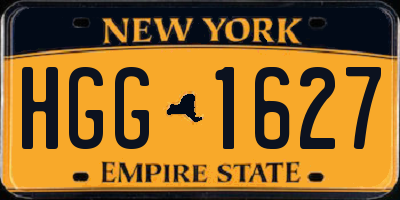 NY license plate HGG1627