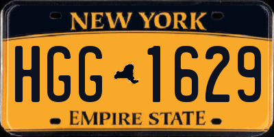 NY license plate HGG1629