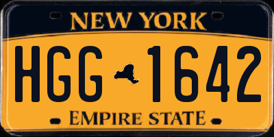 NY license plate HGG1642