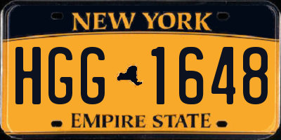NY license plate HGG1648