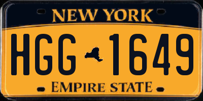 NY license plate HGG1649