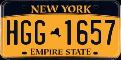 NY license plate HGG1657