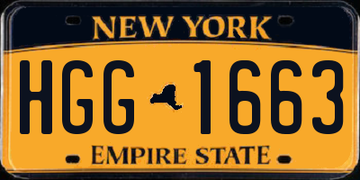 NY license plate HGG1663