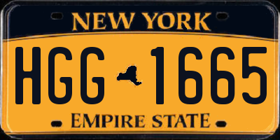 NY license plate HGG1665