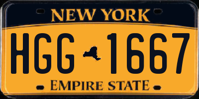 NY license plate HGG1667