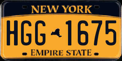 NY license plate HGG1675