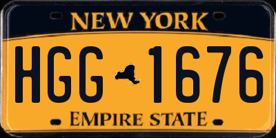 NY license plate HGG1676