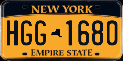 NY license plate HGG1680