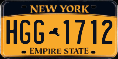 NY license plate HGG1712