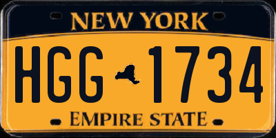 NY license plate HGG1734