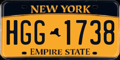 NY license plate HGG1738