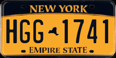 NY license plate HGG1741