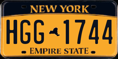 NY license plate HGG1744