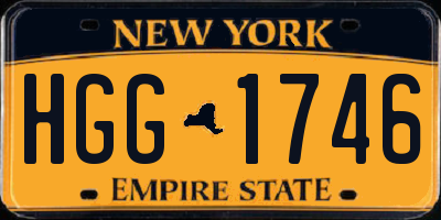 NY license plate HGG1746