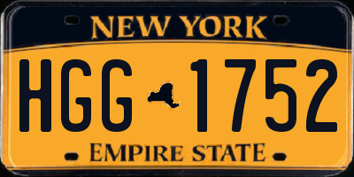 NY license plate HGG1752