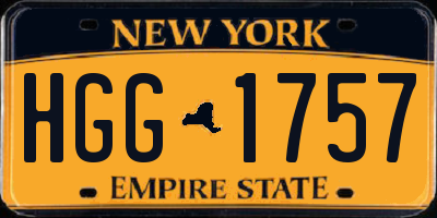 NY license plate HGG1757