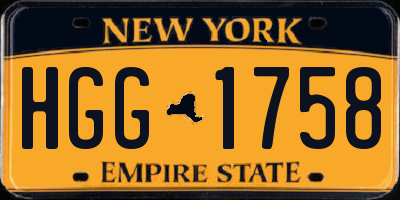 NY license plate HGG1758