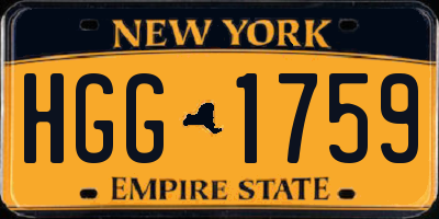 NY license plate HGG1759