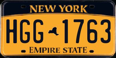 NY license plate HGG1763