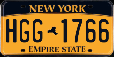 NY license plate HGG1766