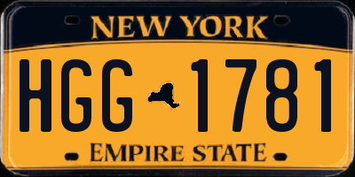 NY license plate HGG1781