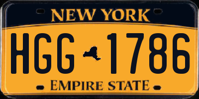 NY license plate HGG1786