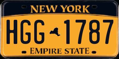 NY license plate HGG1787