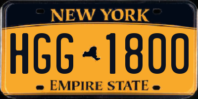 NY license plate HGG1800