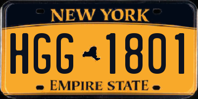 NY license plate HGG1801