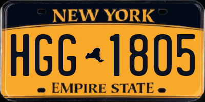 NY license plate HGG1805